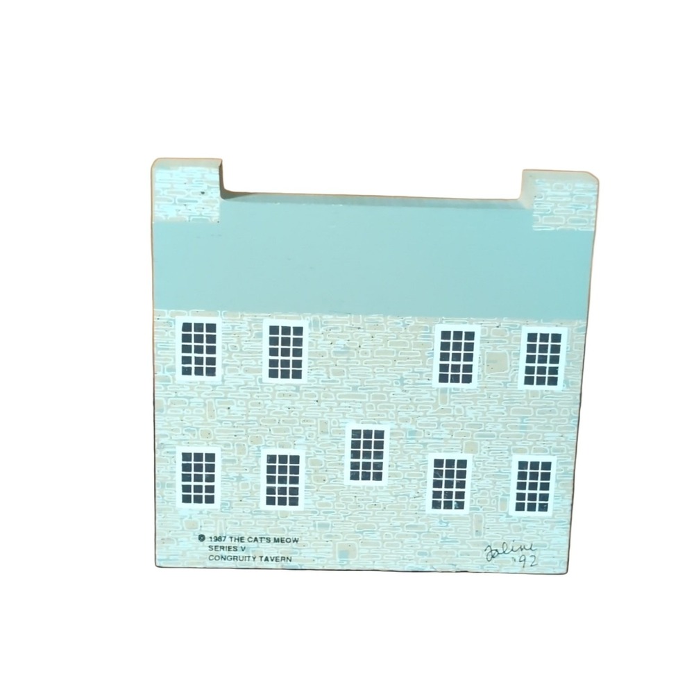 The Cat's Meow Congruity Tavern Series V 1987 Wooden Village Building Signed